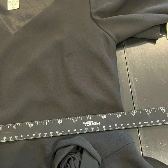 Vintage NWT Southern Gothic Beaded Black Short Sleeve Womens Asymmetrical Dress - Picture 9 of 11